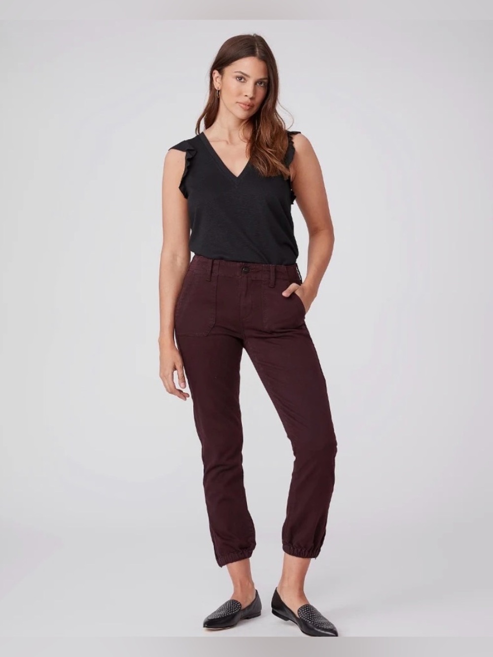 PAIGE Mayslie Jogger Jeans Vintage Black Cherry